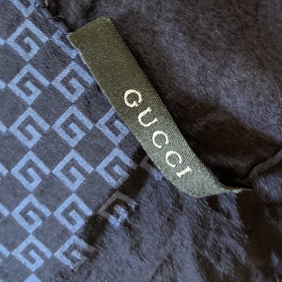 Gucci Accessories - Vintage Gucci silk scarf 34x33 navy blue w lighter blue G